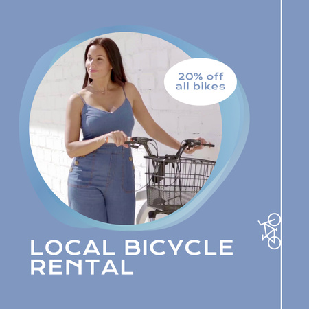 Comfy Bicycle Rental Offer With Discounts Animated Post Design Template