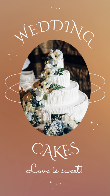 Ontwerpsjabloon van Instagram Video Story van Wedding Cakes  With Décor And Discount Offer