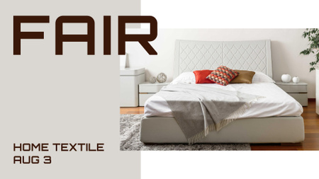 Comfortable Bedroom in white colors FB event cover tervezősablon