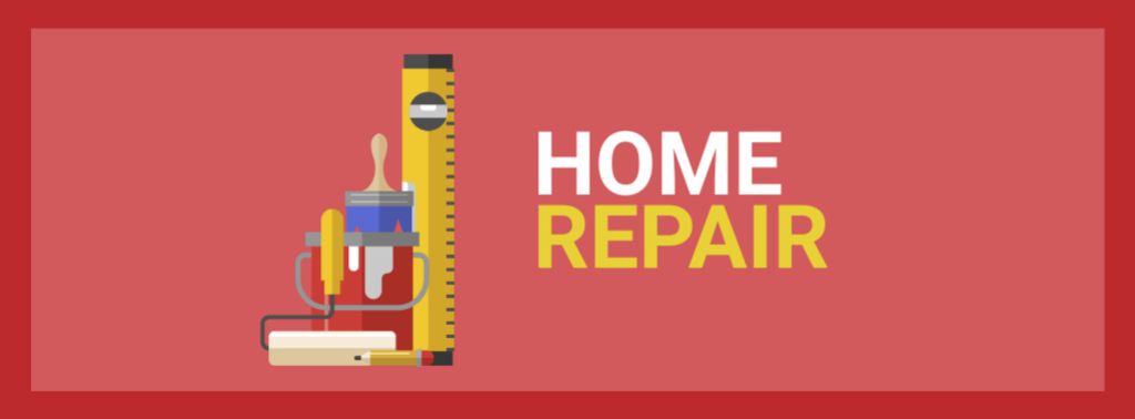 Tools for home renovation service Facebook cover Design Template