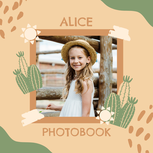 Cute Pictures of Daughter and Father Photo Book Design Template