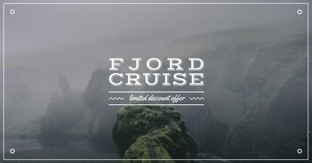 Fjord Cruise Promotion Scenic Norway View Facebook AD Modelo de Design