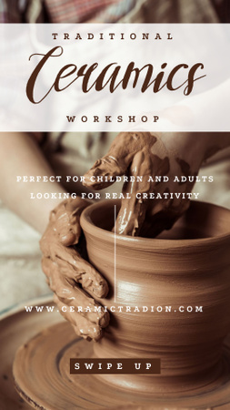 Traditional Ceramics Workshop Announcement Instagram Story Šablona návrhu