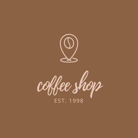 Cafe Ad with Map Pointer Logo Design Template