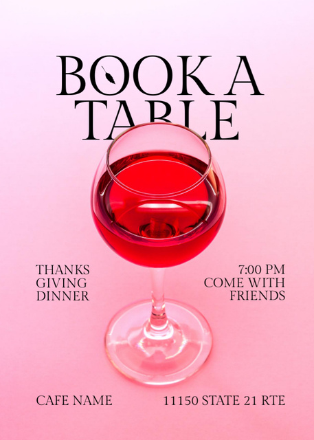 Book a Table for Thanksgiving Dinner Flayer Design Template