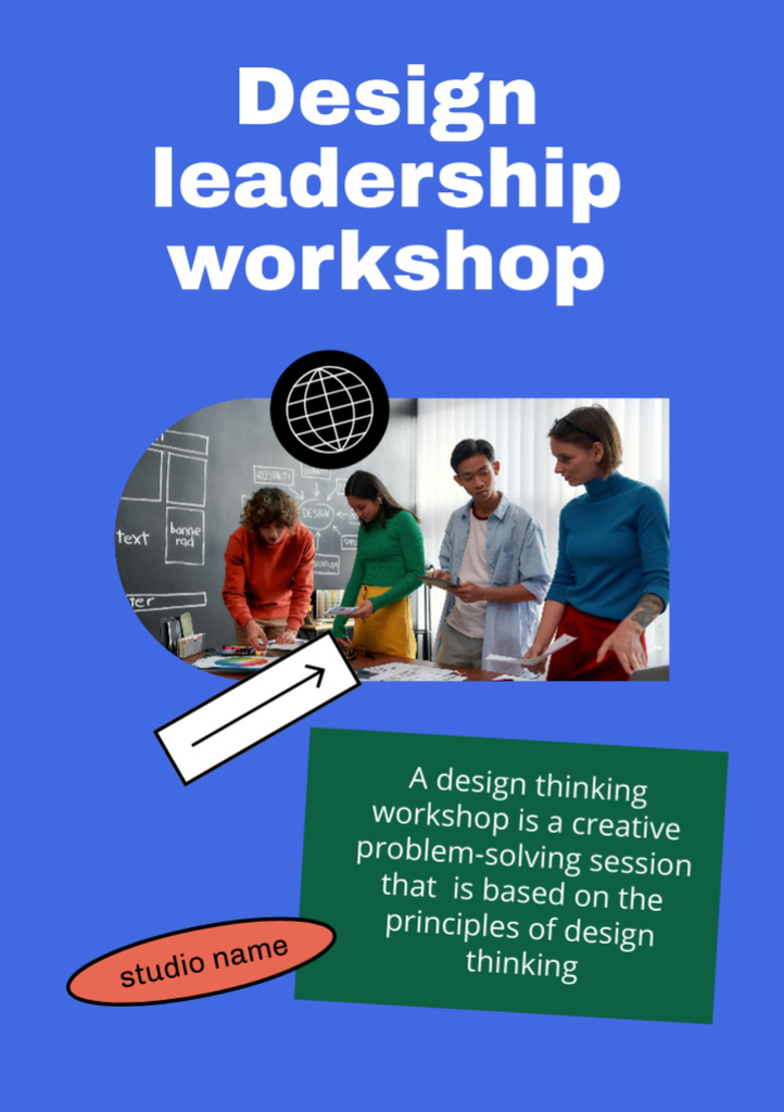 People on Design Leadership Workshop Flyer A7 – шаблон для дизайну