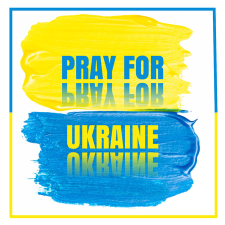 Pray for Ukraine Call on Blue and Yellow Instagram Design Template