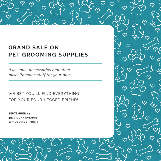 Platilla de diseño Grand Sale of Pet Grooming Supplies Instagram