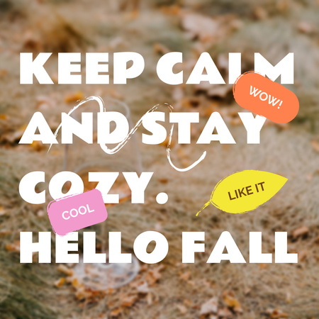 Autumn Inspiration with Foliage on Ground Instagram Design Template