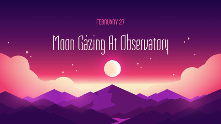 Ontwerpsjabloon van FB event cover van maan staren op observatorium aanbod
