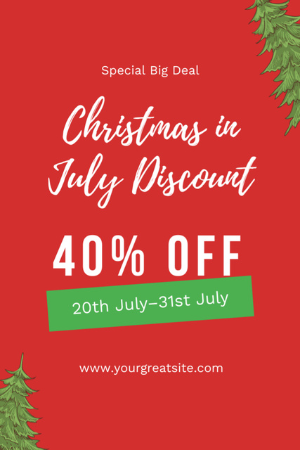 Exciting Christmas in July Sale Ad Flyer 4x6in Design Template