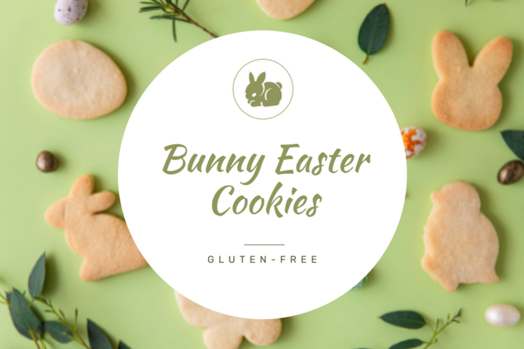 Bunny Easter Cookies Offer Label Šablona návrhu