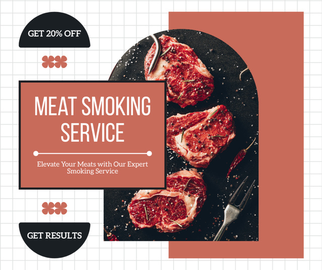 Meat Smoking Services Facebook Modelo de Design