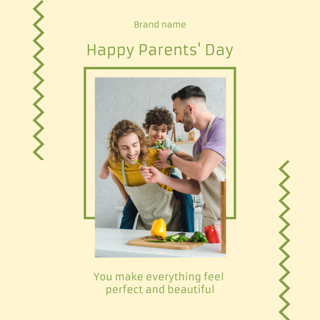 Happy Parents' Day Greeting Homosexual Couple Instagram Design Template