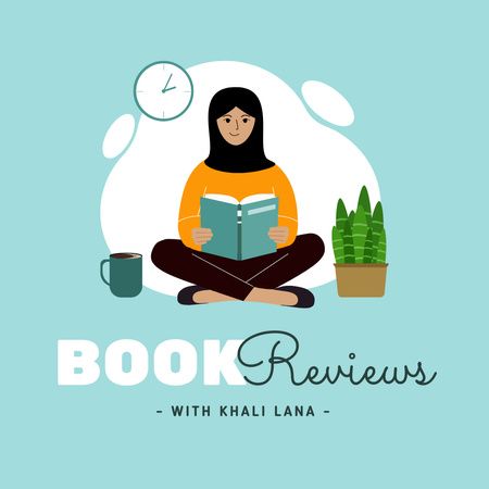 Plantilla de diseño de Reseña de libro con mujer leyendo Animated Post 