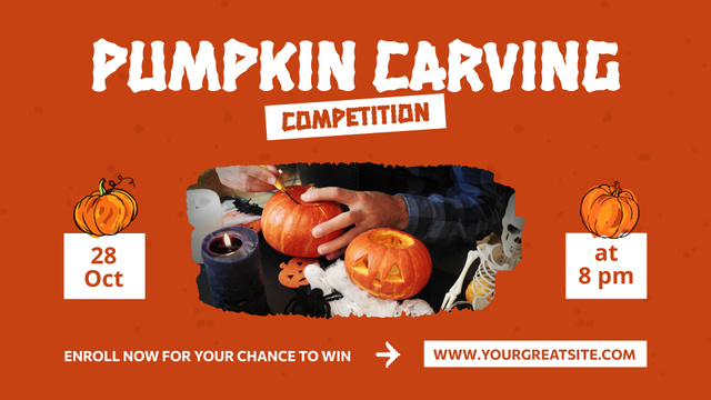 Ontwerpsjabloon van Full HD video van Bewitching Pumpkin Carving Competition On Halloween