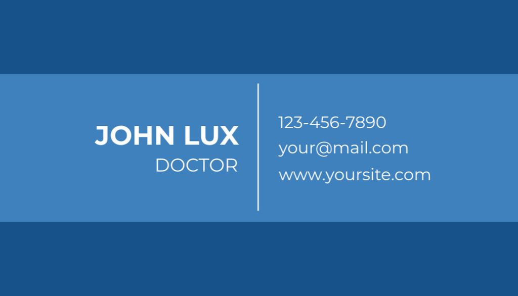 Healthcare Services with Emblem of Stethoscope on Blue Business Card US Design Template