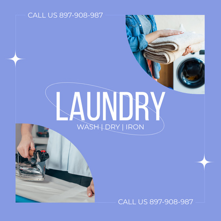Laundry Service Advertisement Instagram Design Template