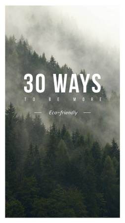 Platilla de diseño Eco Concept with Foggy Forest Instagram Story