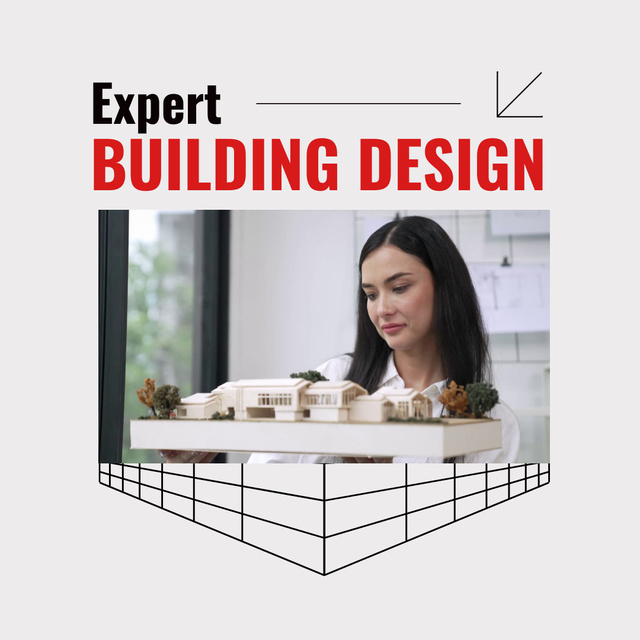 Professional Architectural Bureau With Catchy Slogan Animated Post Šablona návrhu