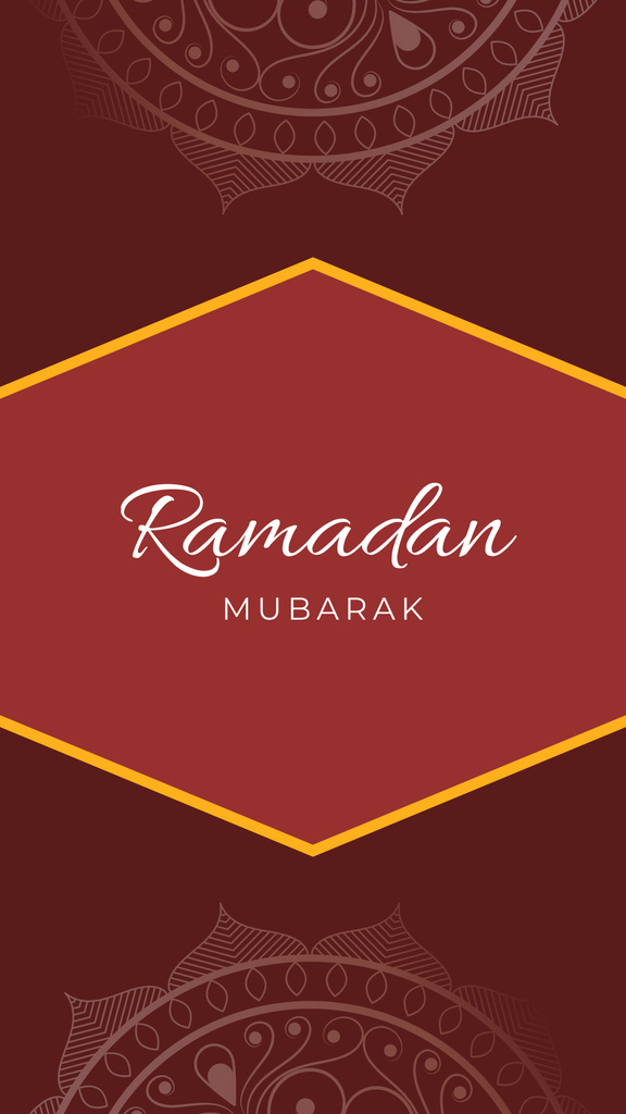 Designvorlage Ramadan Mubarak With Flower Ornaments für Instagram Story