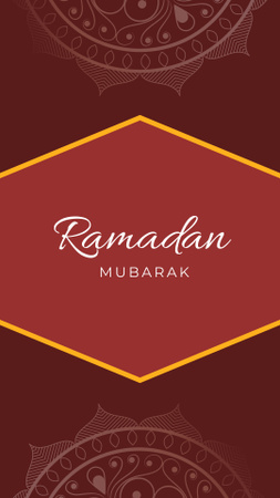 Designvorlage Ramadan Mubarak mit Blumenornamenten für Instagram Story