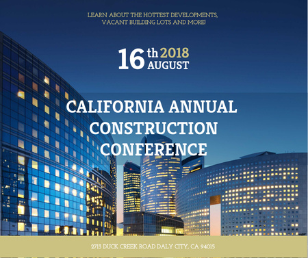 Construction Conference modern Glass Buildings Facebook Design Template