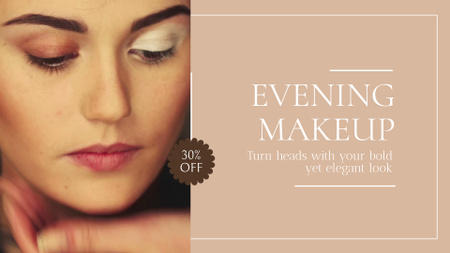 Evening Makeup Service Offer With Discount Full HD video – шаблон для дизайну