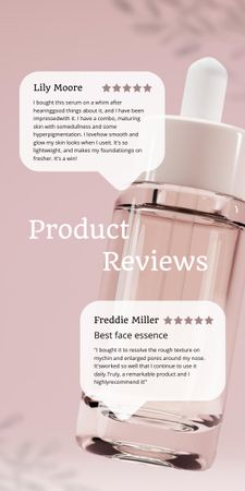 Beauty Products Ad With Serum Review Graphic Design Template