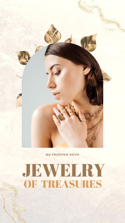 Jewelry Collection Announcement with Stylish Girl Instagram Story Design Template