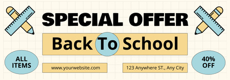 Special Offer Discounts on All School Supplies on Pastel Tumblr Design Template