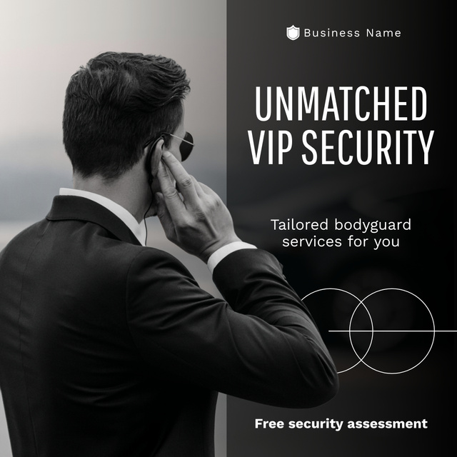 VIP Security Systems and Bodyguards LinkedIn post Modelo de Design