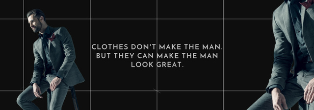 Ontwerpsjabloon van Tumblr van Fashion Quote Businessman Wearing Suit in Black and White