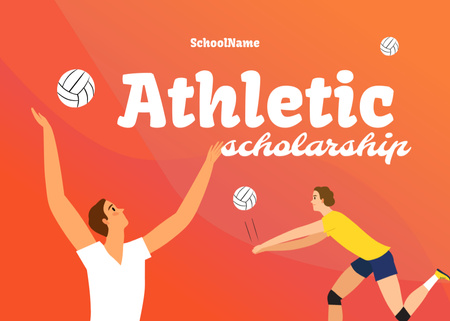 Designvorlage Athletic Scholarship Announcement für Postcard 5x7in