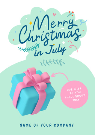 Announcement of Celebration of Christmas in July Flyer A7 Design Template