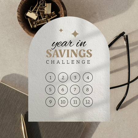 Plantilla de diseño de Saving Challenge Tracker Instagram 