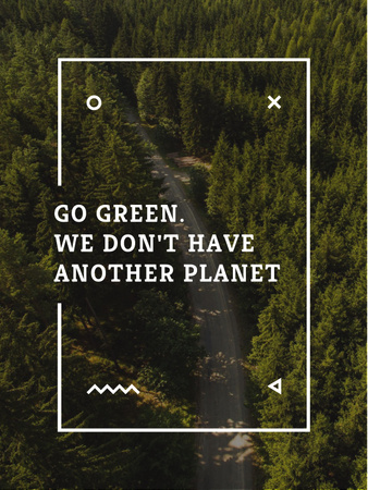 Ontwerpsjabloon van Poster US van Ecology Quote with Forest Road View