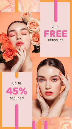 Attractive Woman with Creative Makeup Instagram Story Design Template