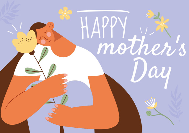 Mother's Day Holiday Greeting Postcard A5 tervezősablon