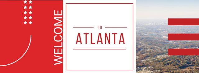Ontwerpsjabloon van Facebook cover van Atlanta city view