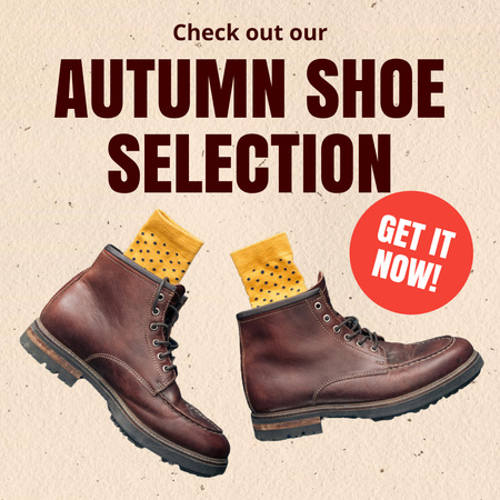 Autumn Sale Announcement with Stylish Shoes Animated Post Design Template