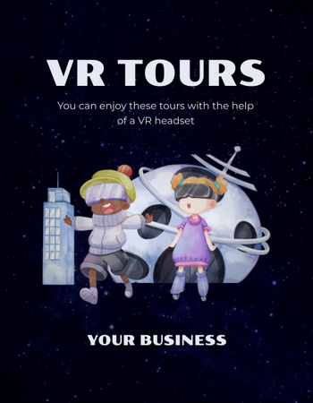 Virtual Tours Offer T-Shirt Modelo de Design
