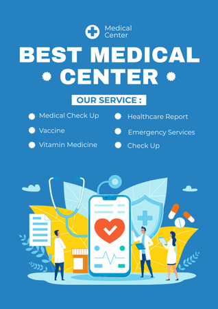 Ad of Best Medical Center Poster Πρότυπο σχεδίασης