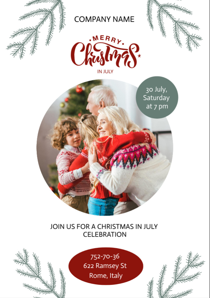 Christmas Eve with Happy Family Flyer A7 – шаблон для дизайну