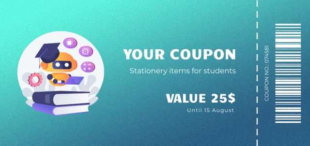 Discount Coupon for Stationery Coupon Din Largeデザインテンプレート