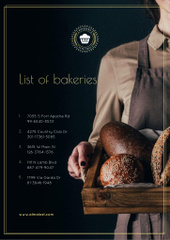 Bakery Promotion with Baker holding Fresh Loaves