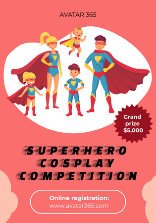 Cosplay Costumes Competition Announcement Poster 28x40in Design Template