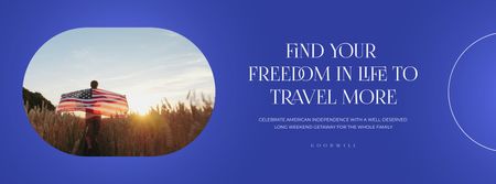 Modèle de visuel USA Independence Day Celebration Announcement - Facebook Video cover