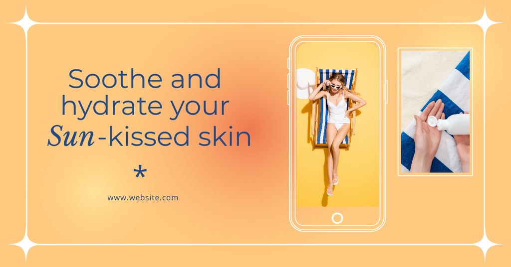 Soothe and Hydrate Tanning Products Offer Facebook AD Design Template