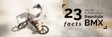 Plantilla de diseño de 23 facts about bmx poster  Twitter 